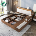 Minimalist Bedroom Solid Wood Bed Tatami Storage Bed